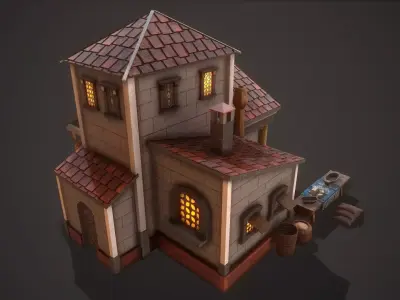 Roman Bakery Low-poly 3D model