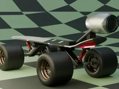 Sci-fi Skateboard  3D model