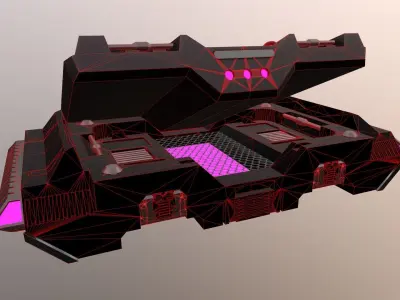 Sci-Fi weapon crate Low-poly 3D model