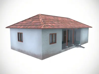Traditional Indian Rural Village Home Country Home Low-poly 3D model