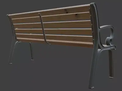 Classic Park Bench 3D Model 3D model purchase