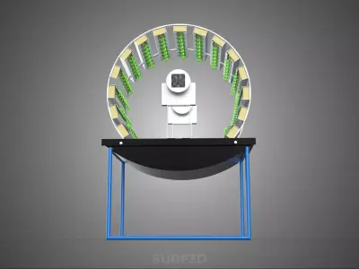 CIRCULAR ROTARY HYDROPONIC SPIN GARDEN PLANT FARM SYSTEM WHEEL 3D model