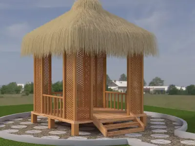 pergola garden  project good details sun outside  Low-poly 3D model
