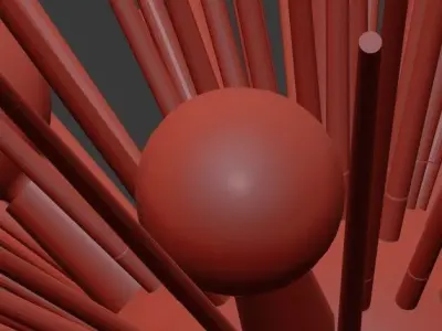 Bubble brass and starburst chandelier 3D model