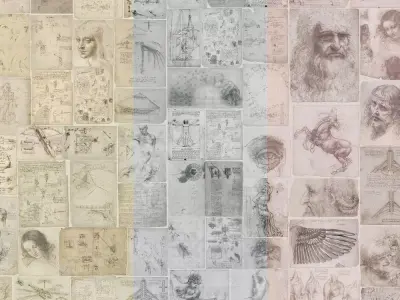 Renaissance Sketch Collage Wallpaper Texture