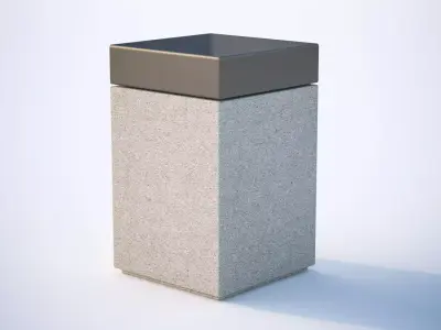 Simply concrete shell basket 3D model