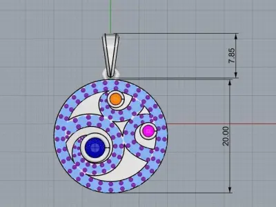 Pendant With Diamonds 3D print model purchase