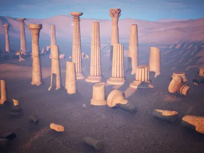 Egypt Modular Pillars 67 Assets Low-poly 3D model