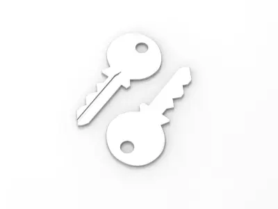 Key Model two keys 3D print model