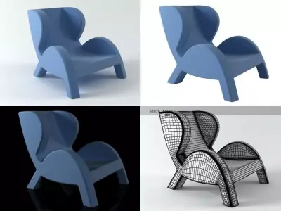 Entertainment four different chairs Free 3D model