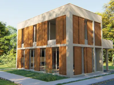 2 Storey House Exterior Render 3D model