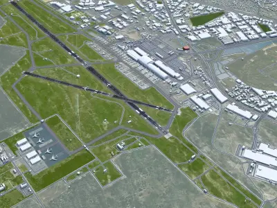 Cape Town Airport 15km Low-poly 3D model