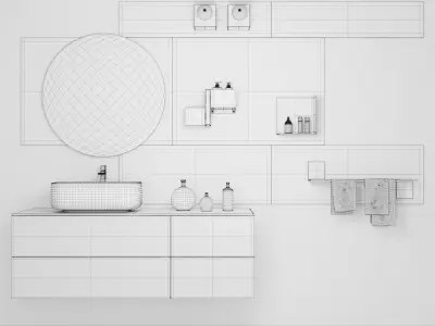 Bathroom furniture set Arcom Magnetica 3D model