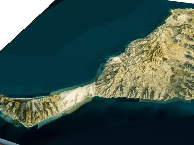 Fuerteventura full Island 3d model terrain 3D model