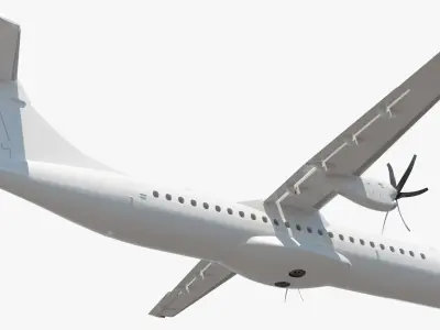  Civil Passenger Plane with Dual Propellers White Rigged 