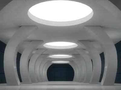 Sci Fi Room Low-poly 3D model