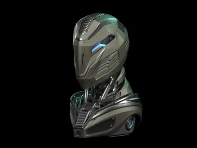 Robot Alien Mech Head 3D model