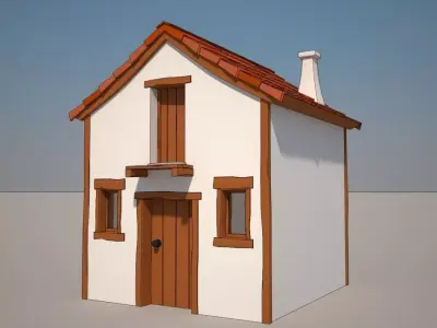 Cartoon Medieval House 03 3D model