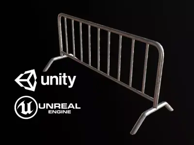 Street Barricade -PBR Game Ready Low-poly 3D model