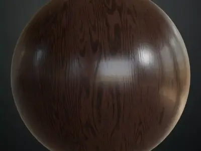 Polished Cherry Wood Planks PBR Seamless Texture