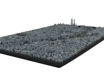 City of Paris Low-poly 3D model