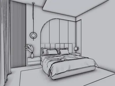 MODERN BEDROOM DESIGN 3D model purchase