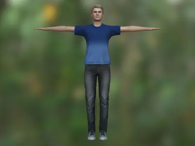 crowd sets Low-poly 3D model