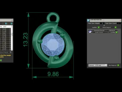 Women Solitaire Super Light Weight Pendant 3D print model