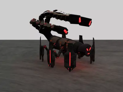 scorpion robot  sci-fi themed  Low-poly 3D model