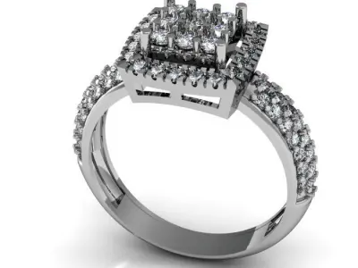 daimond ring 3D print model 34
