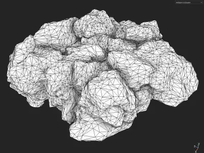 Low poly brown rock formular Low-poly 3D model