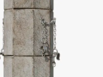 Medieval torture column Low-poly 3D model