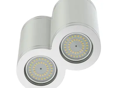 Double White Cylindrical Light 3D Model 3D model