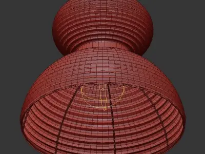 Formakami hanging lamp with paper shades 3D model