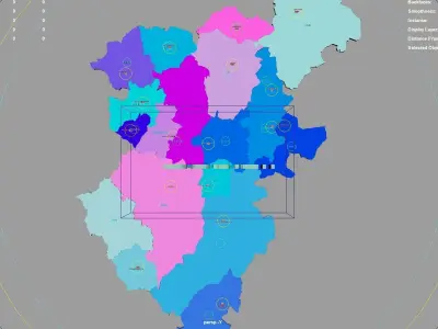 Denizli  Aegean Region  Turkey map region geography political 3D model
