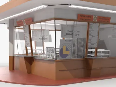  Giant Donut Sign Bakery Building 