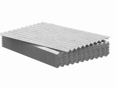  Stack Of Concrete Roof Tiles 3D model
