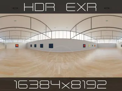 HDRI - Art Museum Gallery Interior 38 - 16384x8192 Texture