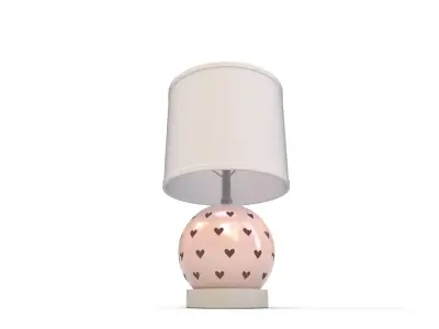 Blush Ceramic Heart Cut Out Way Table Lamp 3D model