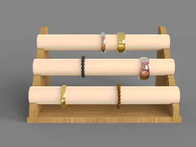 Bamboo Bracelet Display 3D model