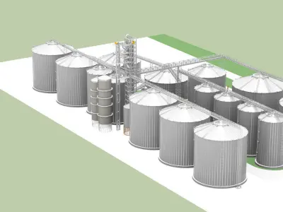 Grain Elevator Complex 3D model