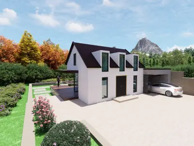 Modern and classic Houses cottage 3D model