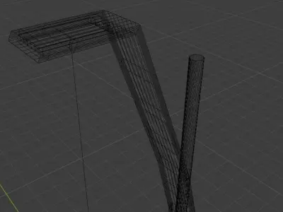 modern and futuristic street lamp post  Low-poly 3D model