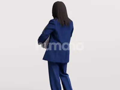 Humano business woman - walking working office street -08045-67 3D model