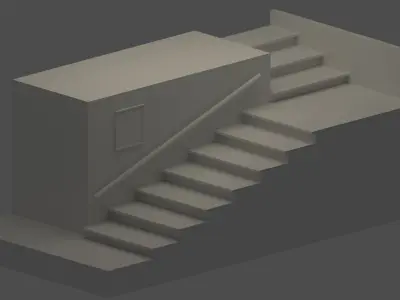 Interior Stairs Scene Low-poly 3D model