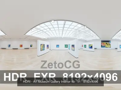 HDRI - Art Museum Gallery Interior 4b - HDR - 8192x4096 - x2 Texture