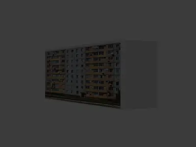Balkan Apartment Block Model LowPoly Game Ready Free low-poly 3D model