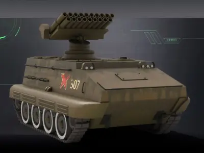19-barrel 70Type self-propelled gun  light tank gun 63Type 3D model