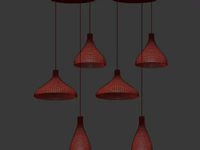 Swell Chandelier 3 Black and White Pablodesigns 3D model