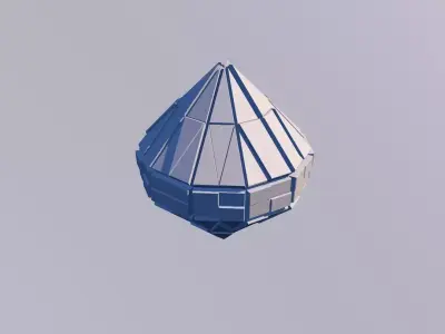 Sci Fi Object No 24 - Pyramid Sphere Torus 2019 Low Poly 3D model